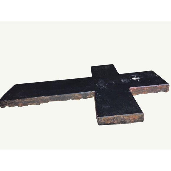 Decorative Stone-Look Cross Wall Hanging "We Walk By Faith Not By Sight" 2 Cor. - Picture 6 of 9